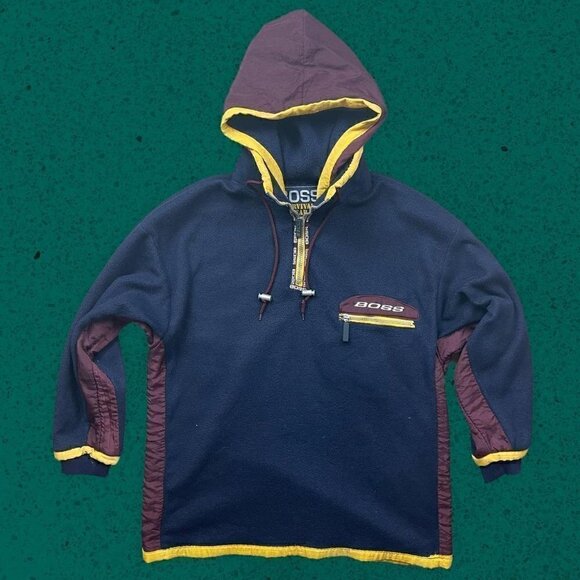 Vintage boss fleece jacket rare grail polar color block gangster gorp - Picture 1 of 5